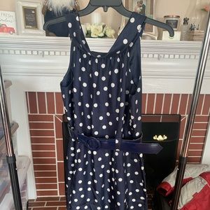 Blue Sleeveless Bleted Dress